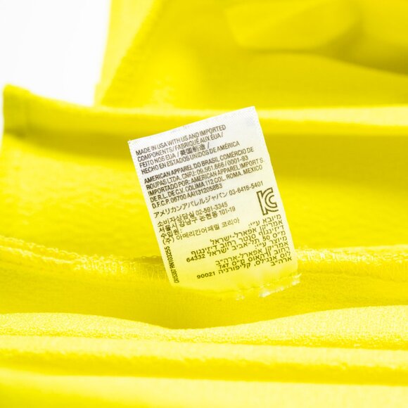 American Apparel Lime Neon Yellow Green Crepe Pleated Mini Skirt - Medium - Picture 9 of 9